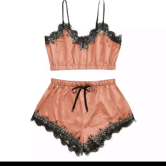 Other - Small Rose Gold Silk 2 pc Set